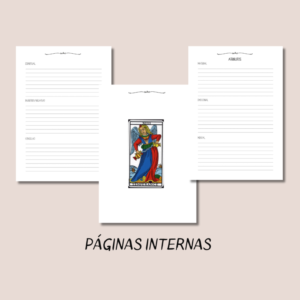 Caderno estudo do Tarô - Marselha- Para imprimir - Sagrado Tarot