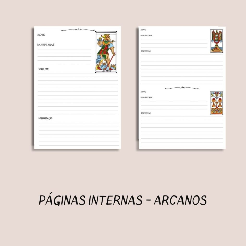 Caderno estudo do Tarô - Marselha- Para imprimir - Sagrado Tarot